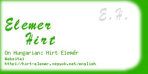 elemer hirt business card