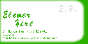 elemer hirt business card